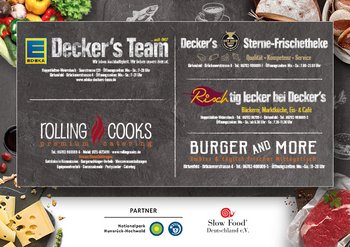 Werbeschild EDEKA Decker's Team