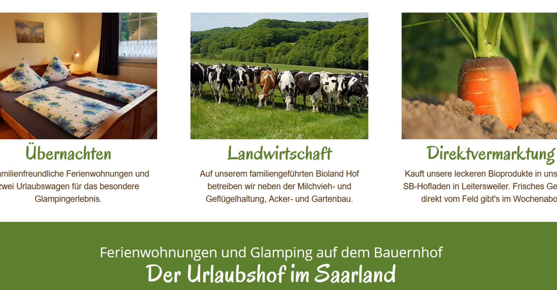 Urlaubshof, Übernachten, Landwirtschaft und Direktvermarktung