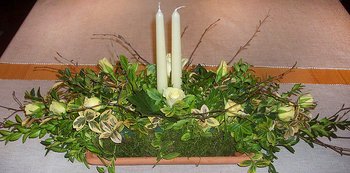 Tischgebinde aus Naturmaterialien